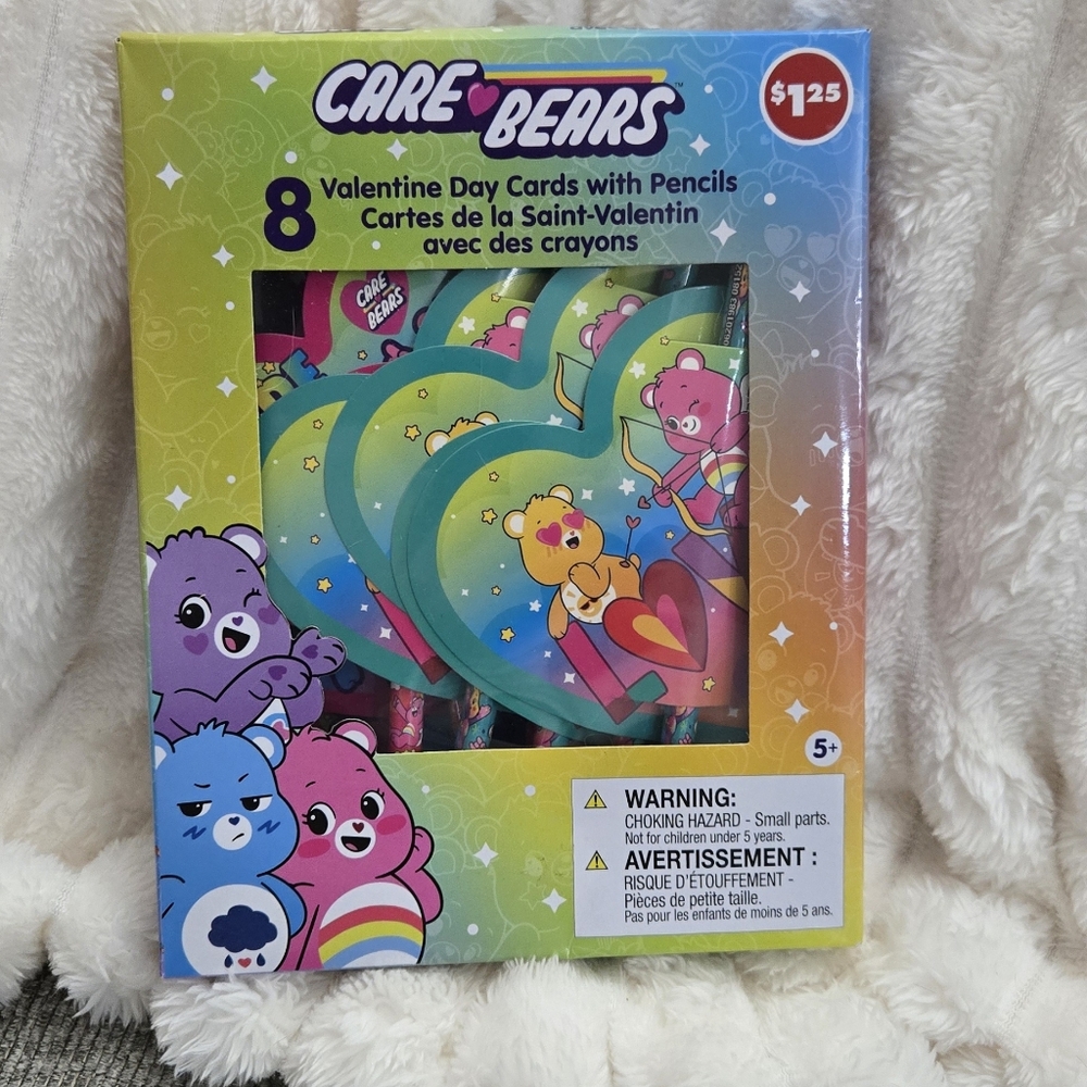 Care Bears Valentines Day Cards with Pencils